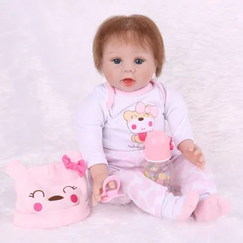 Меки Силиконови Reborn кукла Baby 55 см Сладки Menina Партньор на Възхитителния Бебе на Жив Bebe Bonecas момиче да Играе на Играчки за Деца Подаръци За Рожден Ден