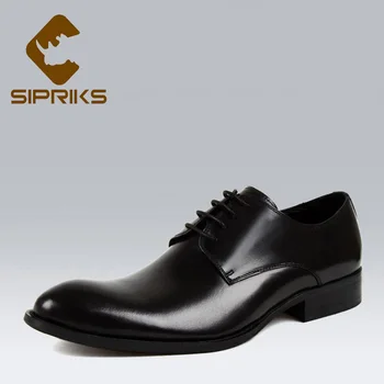 Sipriks / Големи размери 37 45, Луксозни Обувки от естествена кожа, червени, кафяви, Черни, дерби, Мъжки, Бизнес, Офис, Класически, Мъжки, Официални, смокинги