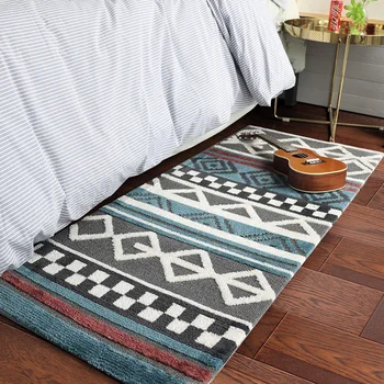 Скандинавски стил с ръчно изработени геометричен нощни килим на 60*150 см , с дълго размер на килима за кухнята,подложка за баня, дебели подложка за пода