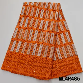 КРАСИВИ африкански дантелени тъкани завесата лейси бродерия плат с камъни Гореща разпродажба Удар нигерийская памучен лейси плат ML4R485