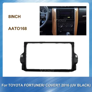 Автомобилна Радио первази за Toyota Fortuner Covert UV Black 2016 DVD frame Dash Mount Kit Адаптер Тапицерия Предна Панел Рамка Информационен панел