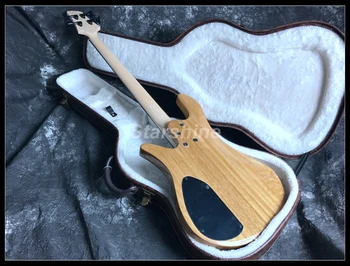 2019 Нова 4-струнен Електрически бас-китара Z-QW1 Rosewood Top Flamed Maple Top Фурнир Черна Фитинги