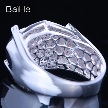 BAIHE Стерлинговое Сребро 925 H-J/SI Около 0.55 ct Природен Диамант за Годежен Пръстен Мъжки Пръстен Изискани Бижута Диамантен пръстен
