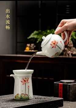 Ръчно Рисувани Чай Сватба Китайски Творчески Чаена Чаша Порцелан Кунг-Фу Чай Съвременната Керамика Jogo De Xicaras Teaware EF60CJ