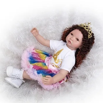 Нова Кукла KEIUMI 60 СМ bebe Reborn toddler Menina Дълга Коса Реалистична Мека Силиконова Кърпа За Тяло Boneca Играчки подарък