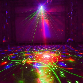 60 Patterns Светлина RGB LED Crystal Disco Magic Ball With RG Laser Projector DJ Party Holiday Bar Stage Decor Lighting Effect