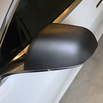 Капакът на Огледалото за Обратно виждане на Автомобила за Tesla Model X 2016-2020 Сухо Въглеродни Влакна Странично Огледало Капак Завърши Аксесоари,Матово Черно