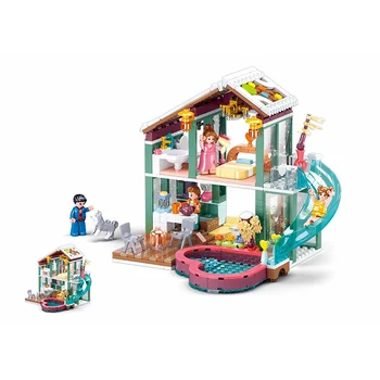 Sluban Честит Дневник Series Building Block 439pcs B0961 Mid-Levels Hot Spring Resort Model Bricks Children Slide Game, Toy Gift