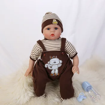 24 Инча Моделиране на Преродения Baby Doll Мода и Реалистичен Дете Reborn Дете Пластмасова Кукла Ранно Образование Играчки, Подарък За Рожден Ден