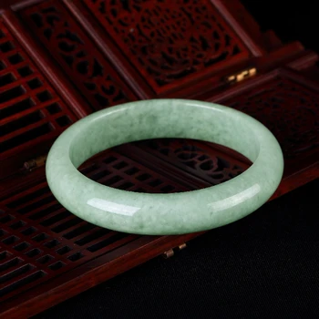 Zheru бижута натурален бирма нефрит светло зелен 54-64 мм гривна с елегантна принцеса бижута изпрати майката на една приятелка