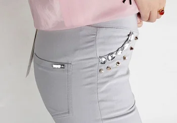2020 Летни Нови Модни Дамски панталони Ръчно изработени Супер Лъскави Панталони С пайети и Светло сиво Голям Размер Носят Гамаши Плюс Размер