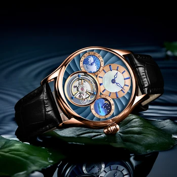 AESOP Tourbillon Watch Men Fashion Luxury Skeleton Watches for Men Astrology Small Dial Wristwatch Male 2021 New homme montre