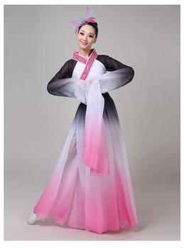 Китайски стил hanfu класически традиционен женски тъмен ръкав танцов костюм rave festival облекло