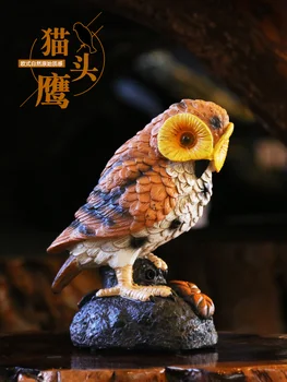 Моделиране на животни бухал скулптура украшение на открито в градината на двора смола украса модел защита на горите наблюдател на шофиране птици