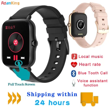 Дамски Смарт часовници BT Call Local Music Play Heartrate Fitness Test Tracker Man Full Touch Screen Smartwatch VS GTS 2 P8 Pro
