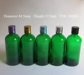 продажба на едро 100 бр./Lot 100 мл стъклена бутилка етерично масло краен Бутилка етерично масло / ароматерапия 100 мл зелени стъклени бутилки