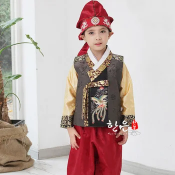 Момче/Дете Корейски Ханбок Обличам Костюм Етнически Танц Традиционен Дълъг Ръкав Cosplay По Поръчка Безплатна Доставка