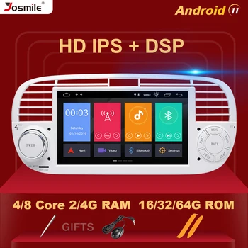 8 Ядрен DSP 4 GB 64 1 Din Android 11 Авто Радио DVD Плейър За FIAT 500 Мултимедия GPS Навигация Стерео Аудио Carplay Wifi BT